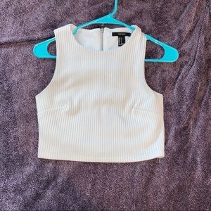 forever 21 white top zips from back